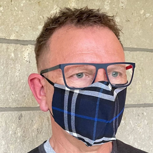 Annah Stretton - Men's - Blue Tartan, Navy and Black - Pack Of 3